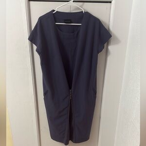 Bitte Kai Rand Navy Short Sleeve Dress with double Zipper